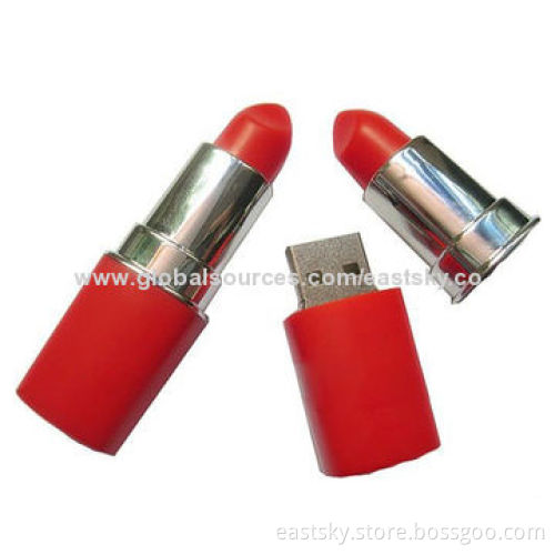 Promotional Lipstick USB Drive, Lipstick Design for Ladies, USB2.0 Interface, Compatible with USB1.1New